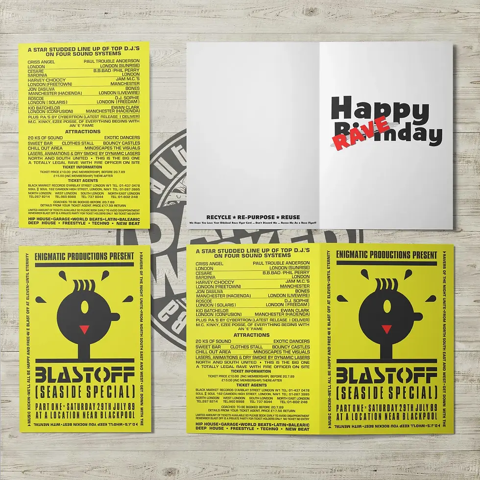 "Blast Off Seaside Special@ Blackpool" Birthday Card