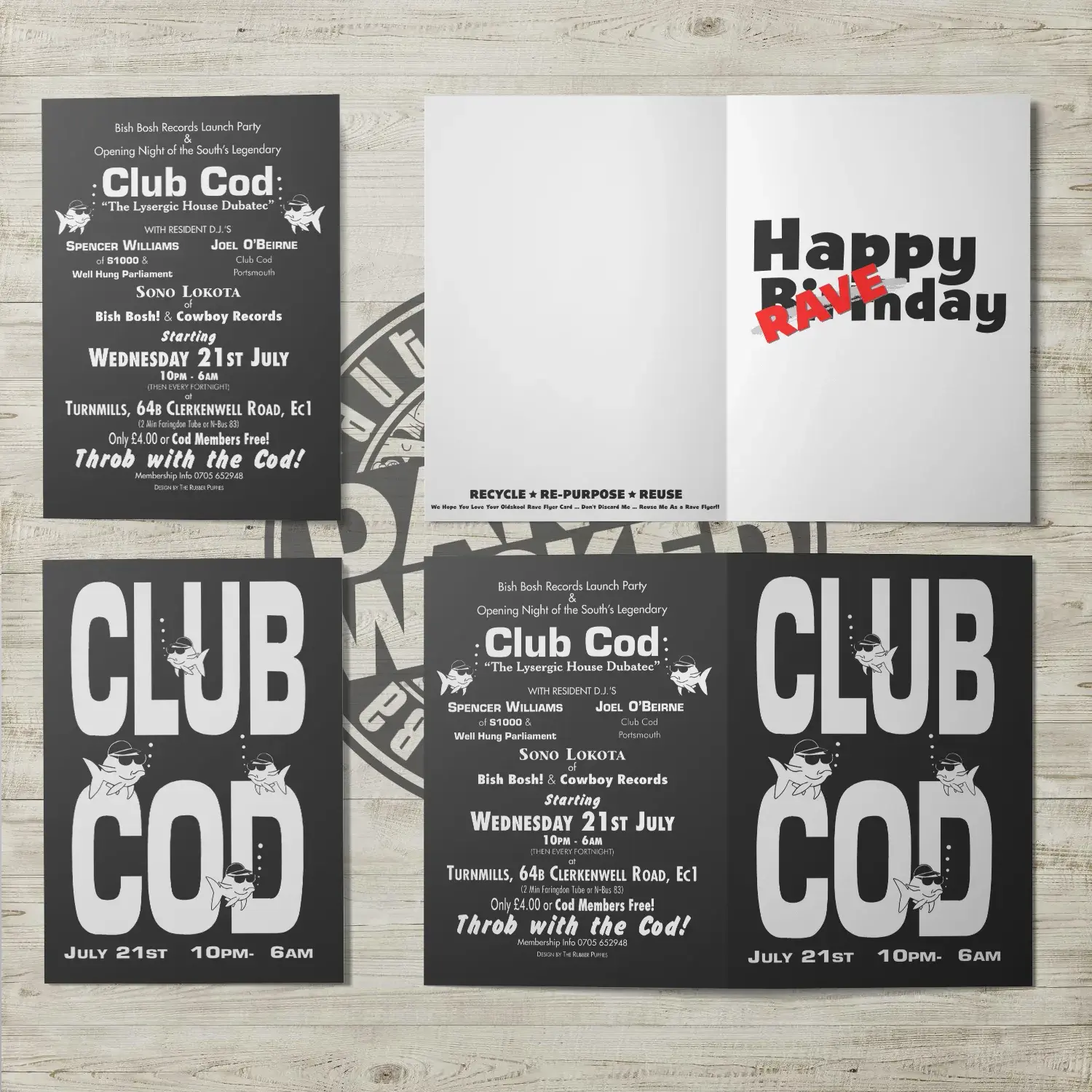 "Club Cod 1993 @Turmills" Birthday Card