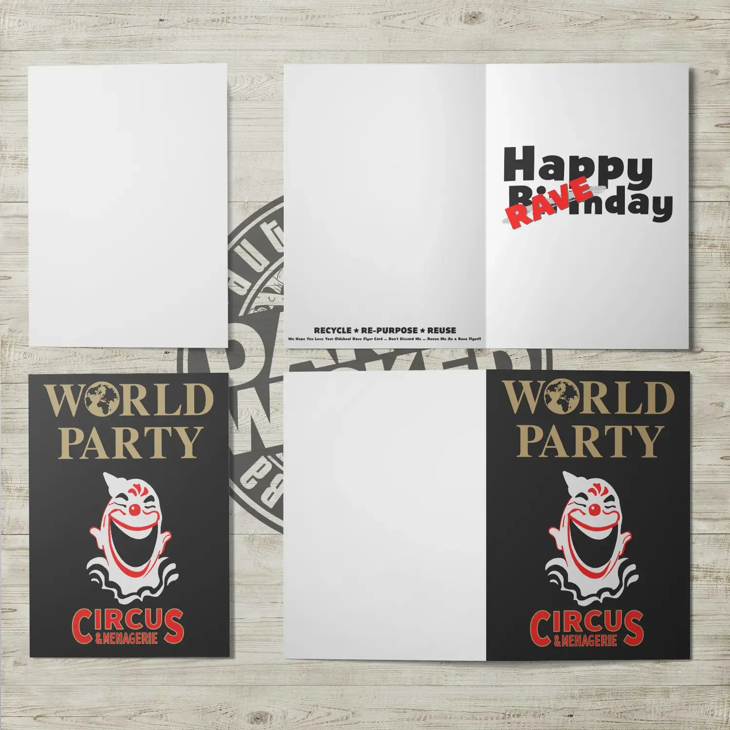 "World Party 1991 Circus" Birthday Card
