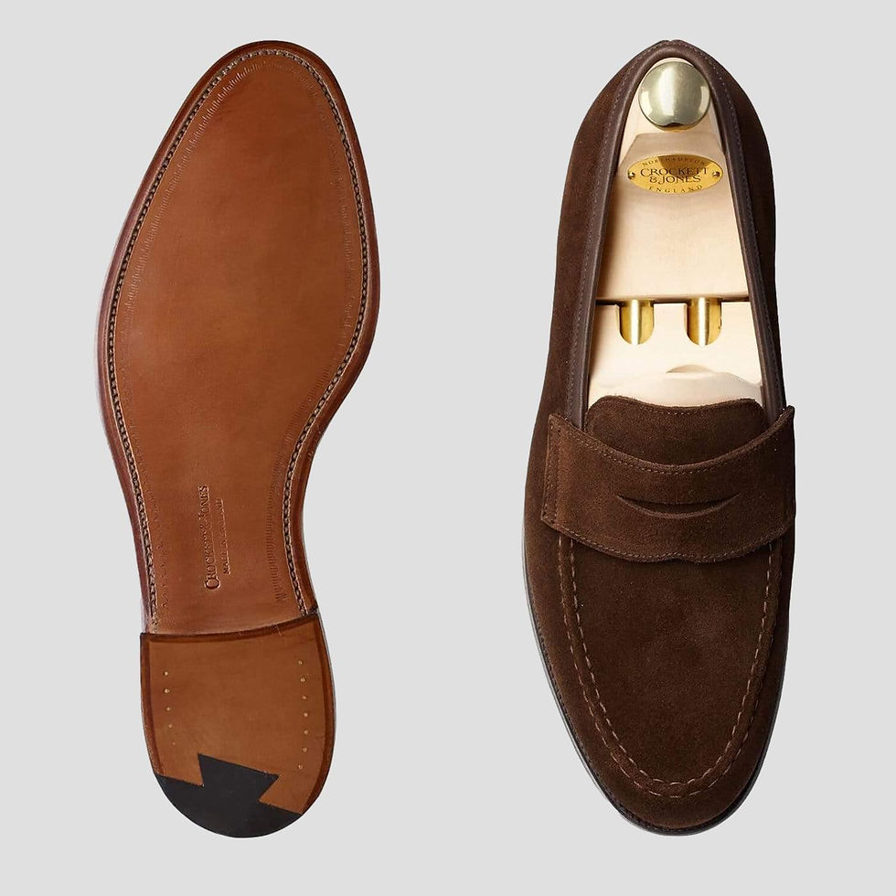 Thumbnail: Crockett and Jones Boston Penny Loafer Dark Brown Suede