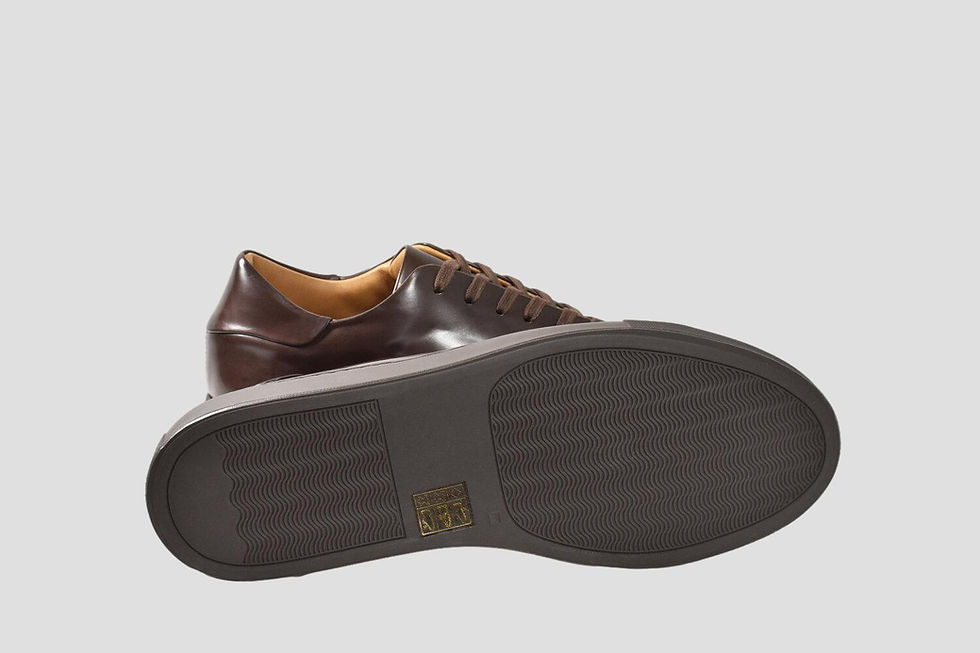 Thumbnail: Manovie Toscane Dress Sneakers Brown Calf Leather