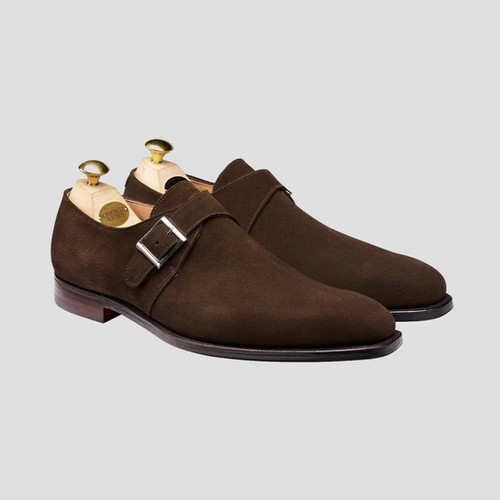 Crockett & Jones Monkton スエード Crockett and Jones Monkton Dark Brown Calf Suede | Sky Valet Shoes