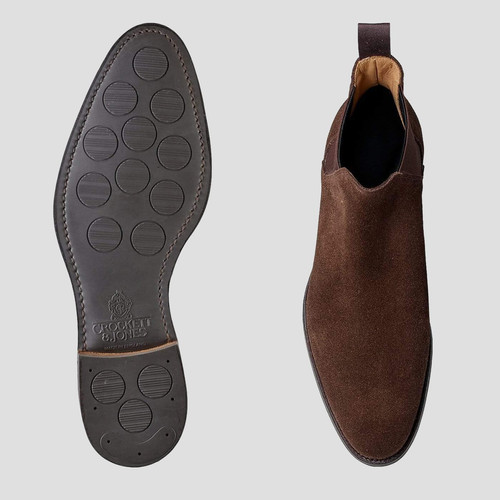 Crockett & Jones Chelsea 8 Dark Brown Suede | Sky Valet Shoes