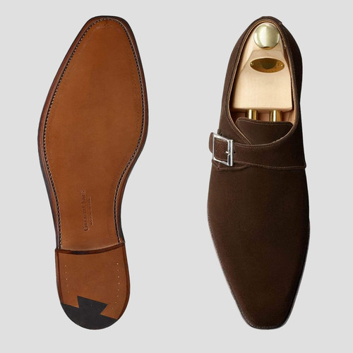 Crockett and Jones Monkton Dark Brown Calf Suede | Sky Valet Shoes