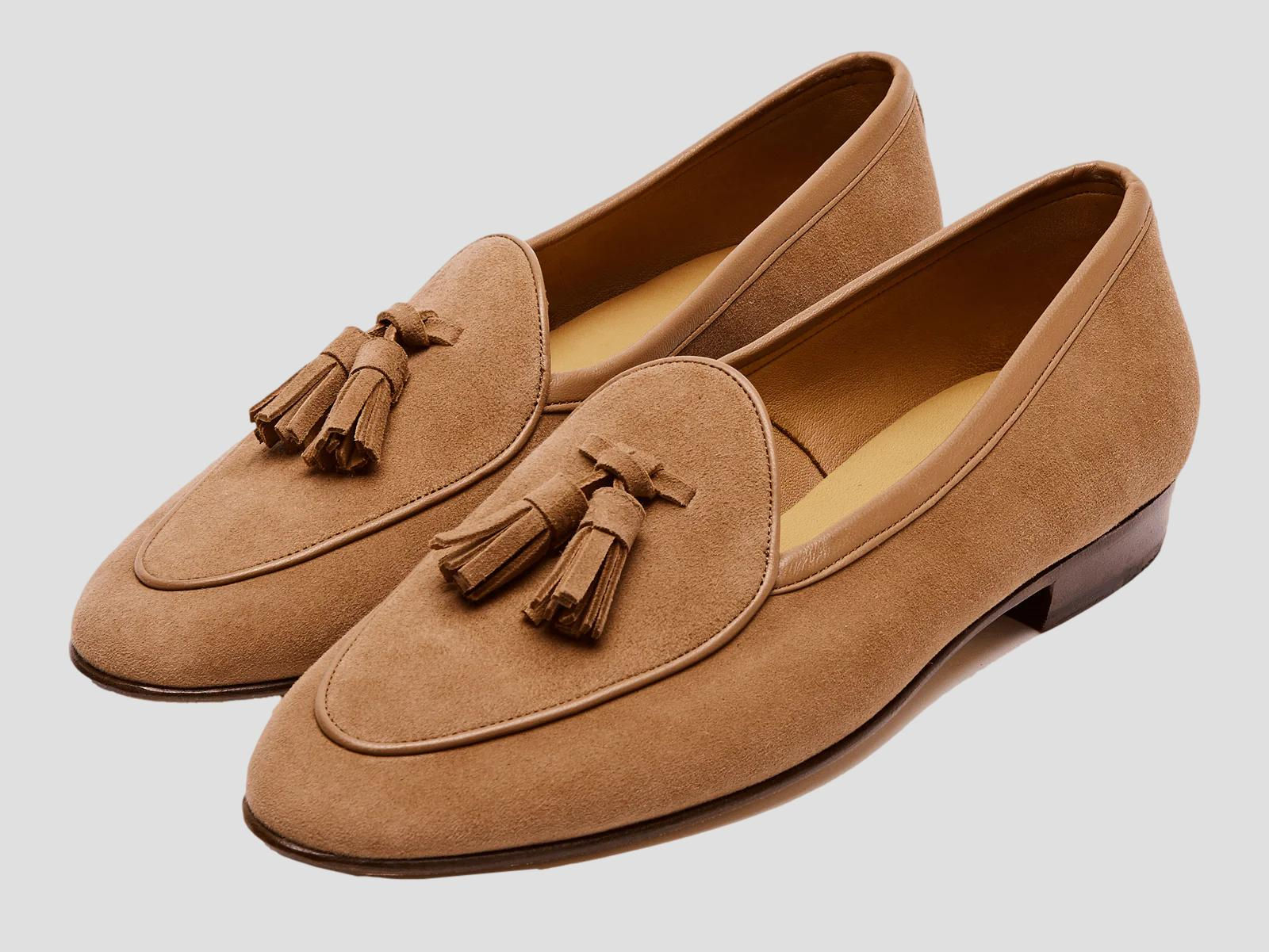BAUDIN & LANG Sagan Classic Tassel Loafersin Alezan Asteria Suede