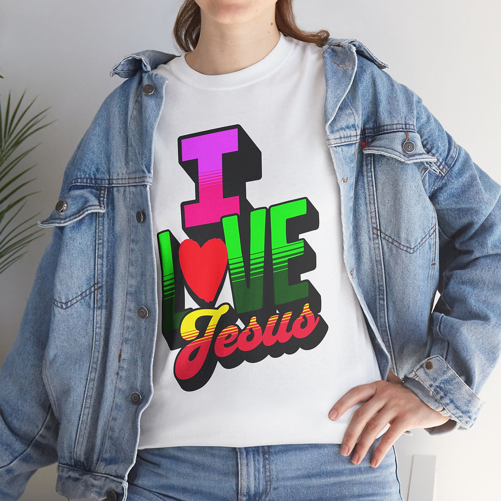 Thumbnail: Heavy Cotton  "I love Jesus" Comfortable T-Shirt