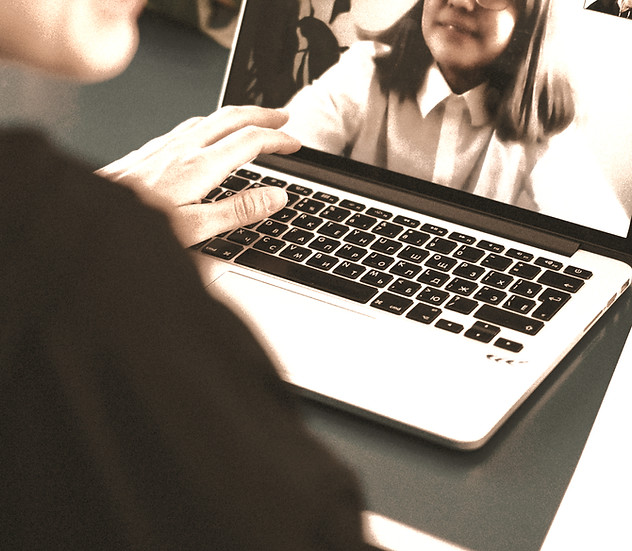 arm and welcoming virtual counselling session representing OP Counselling's collaborative approach