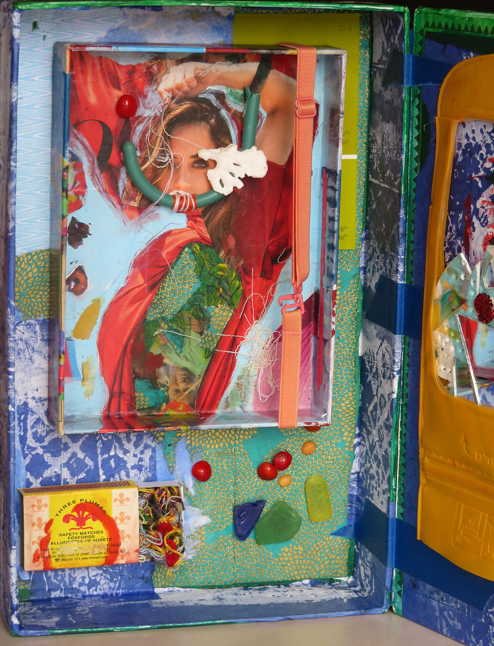 Collage and assemblage cigar box