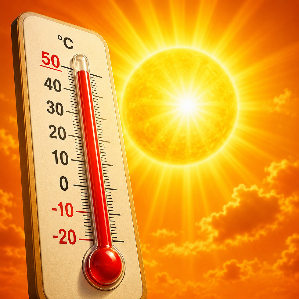 Cette image symbolise les dangers de la canicule et rappelle l'importance de protéger les personnes les plus vulnérables lors des épisodes de forte chaleur.
