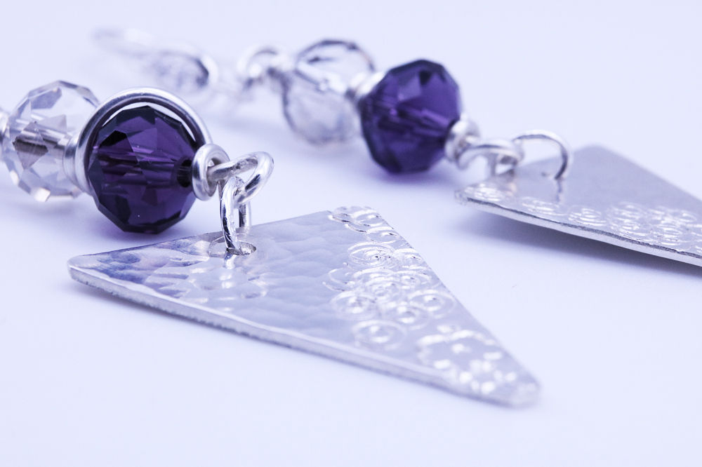 Purple and Clear Beaded Dangle | KVD11007