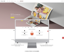 Pastel Pink Minimalist Computer Mockup Website Launch Facebook Post