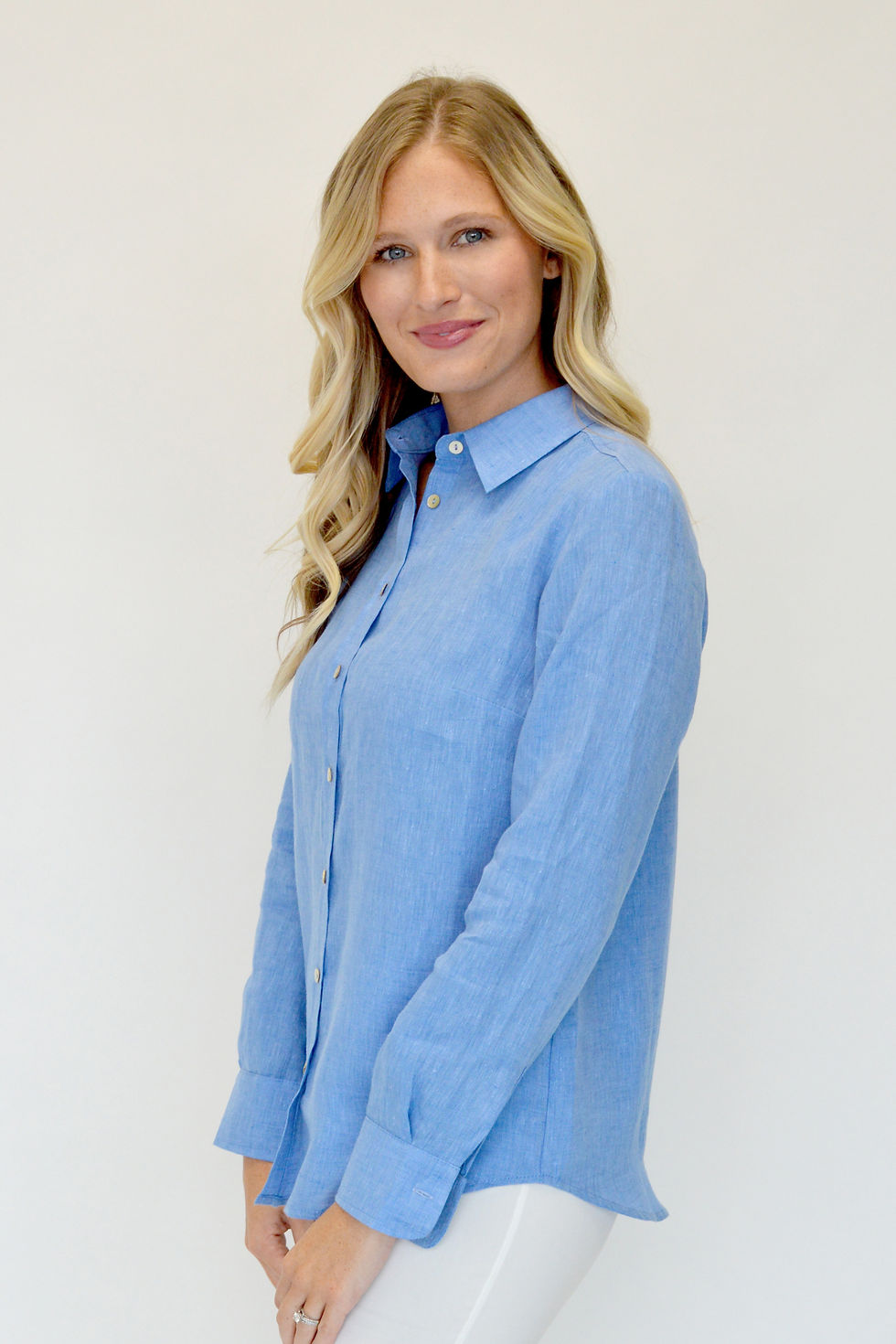 Thumbnail: Classic Long-sleeved Shirt Sky Blue Denim
