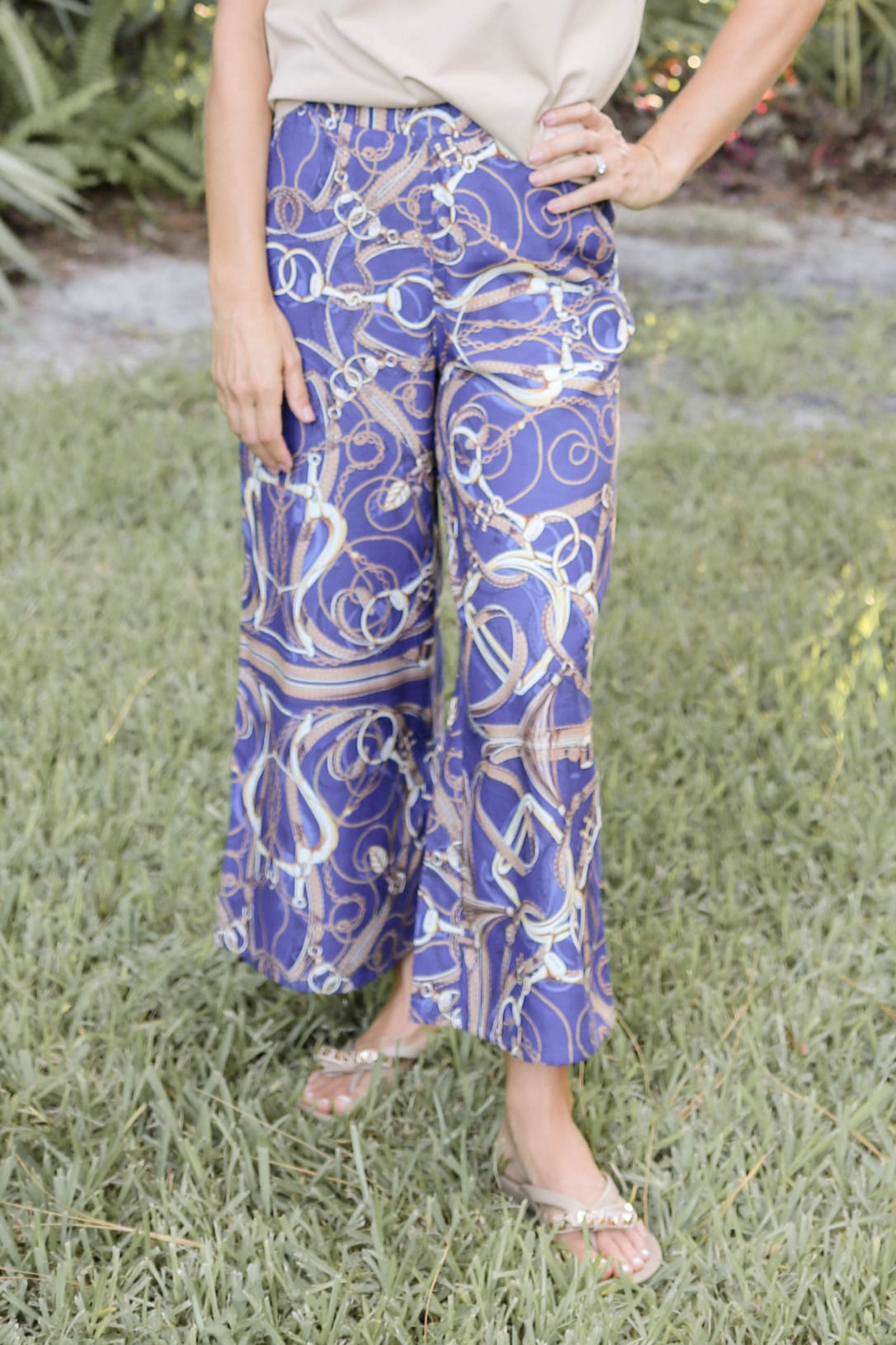 Women's Cotton Capri Pants Equestrian Royal