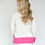 Thumbnail: Women's 2-Tone Sweater White/Candy Pink