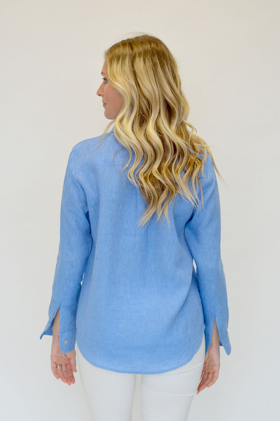 Thumbnail: Classic Long-sleeved Shirt Sky Blue Denim