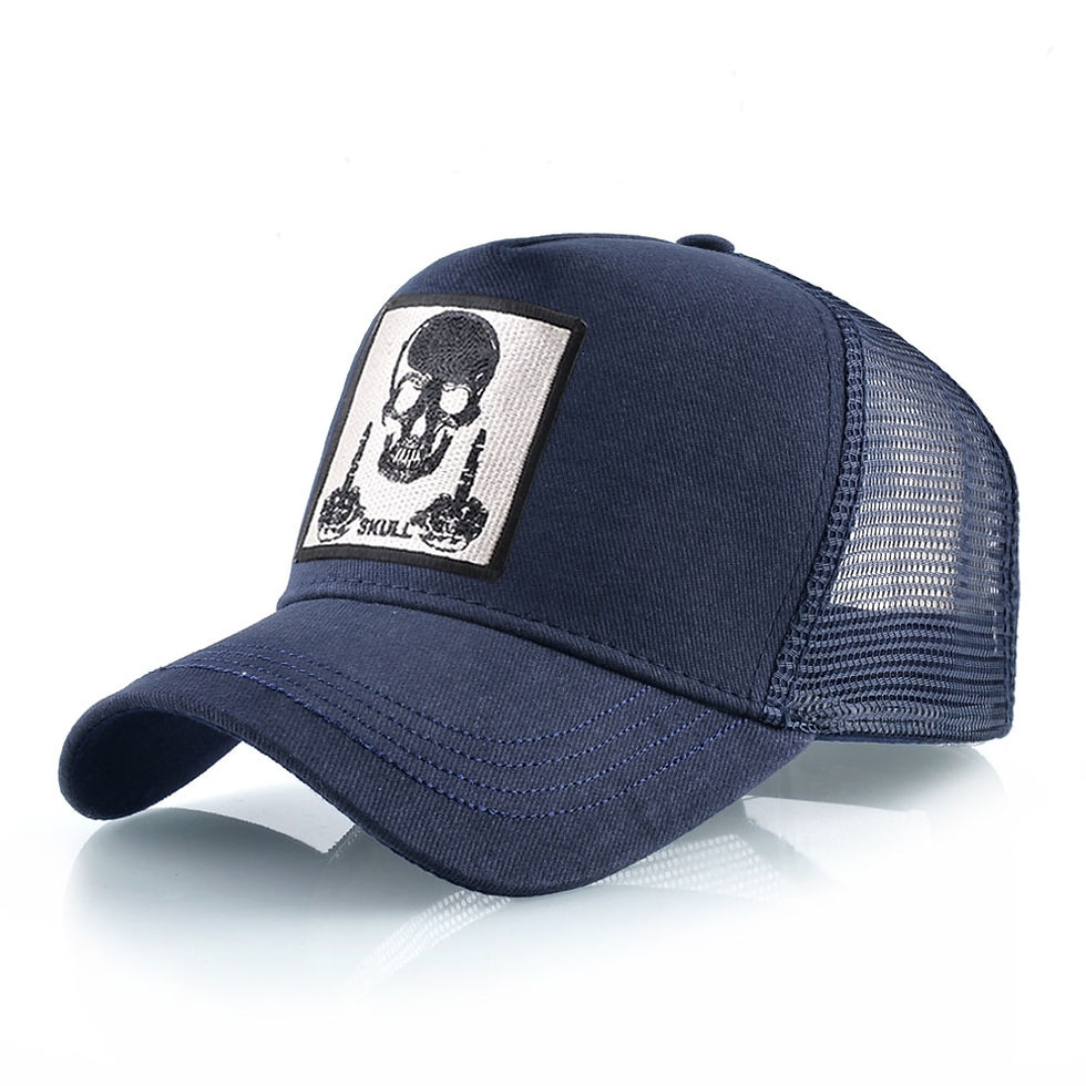 Thumbnail: Casquette de Baseball avec broderie de crâne Unisexe