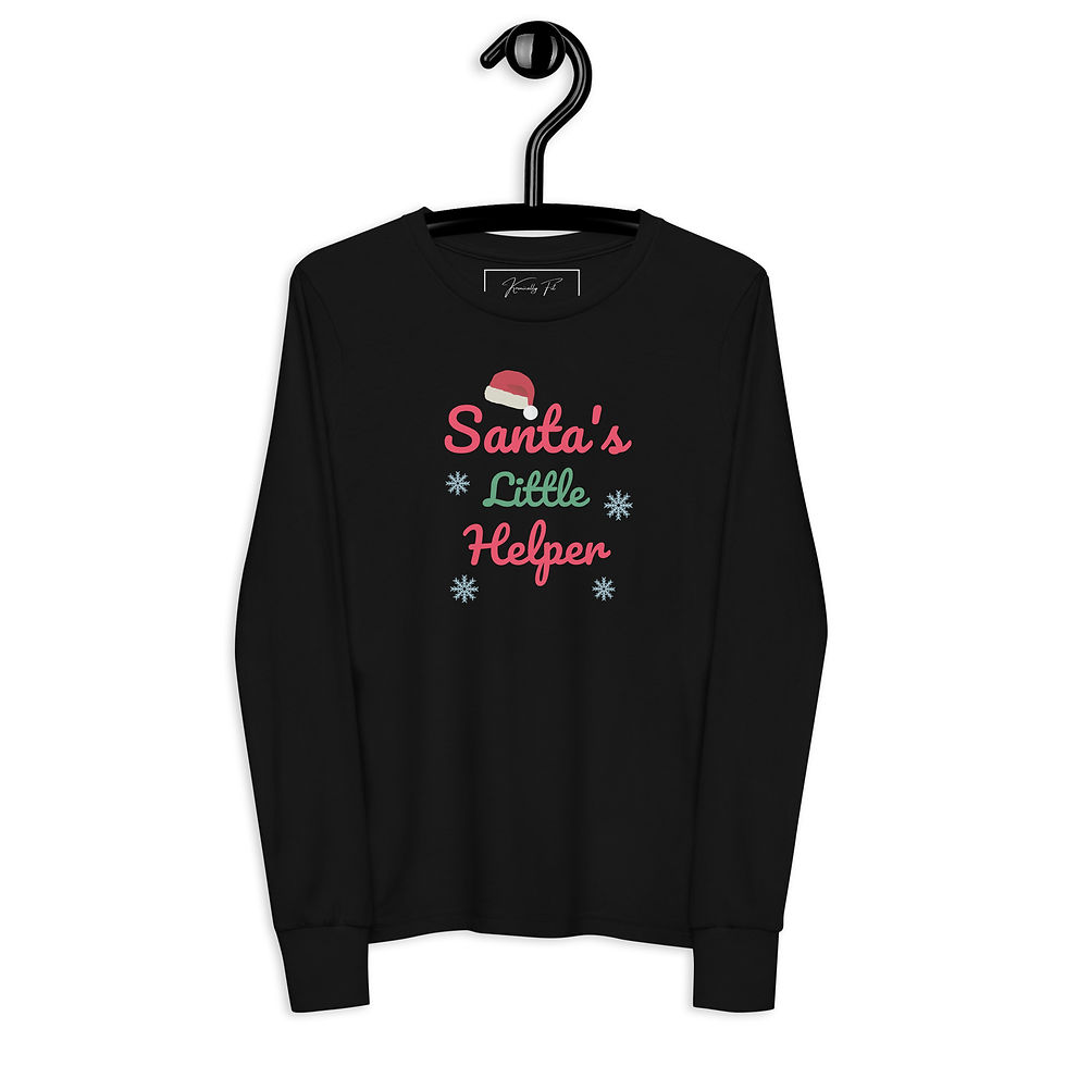 Santa's Little Helper Youth long sleeve tee