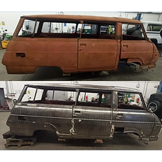 Renovace starého panelového vozu před a po