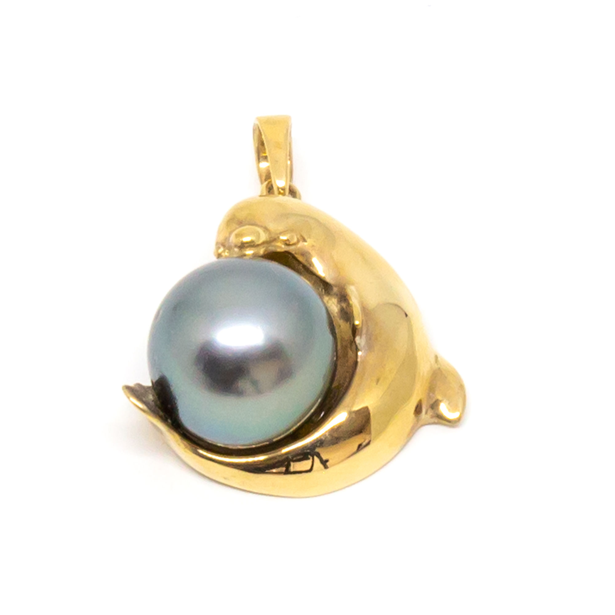 P45 Dolphin Black Pearl Pendant
