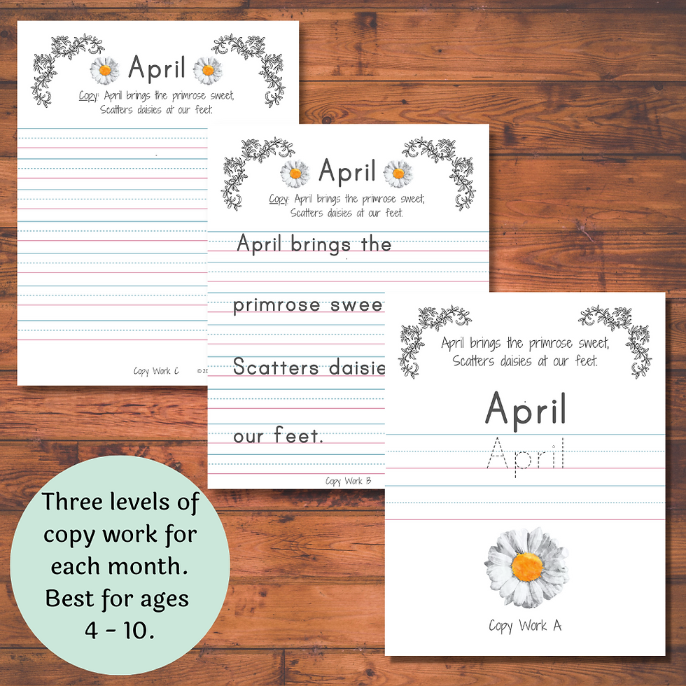 Thumbnail: Charlotte Mason Calendar Lessons and Copywork - Digital