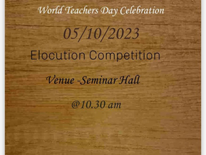 World Teachers Day's Elocution competition