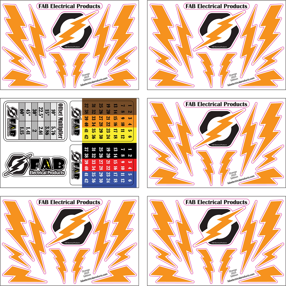 Thumbnail: Solid Color Lightning Bolt Sticker Sheet (12 Variants)