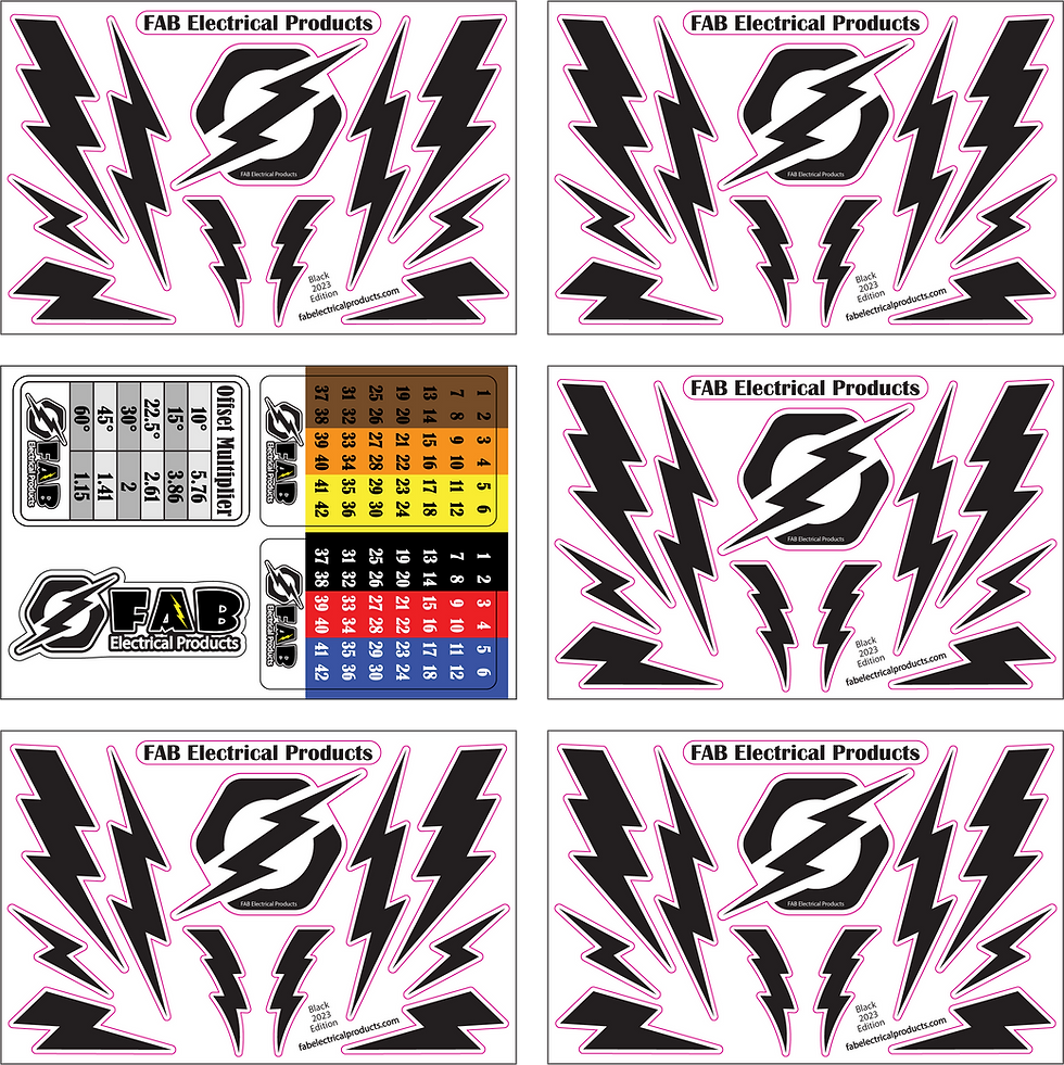 Thumbnail: Solid Color Lightning Bolt Sticker Sheet (12 Variants)