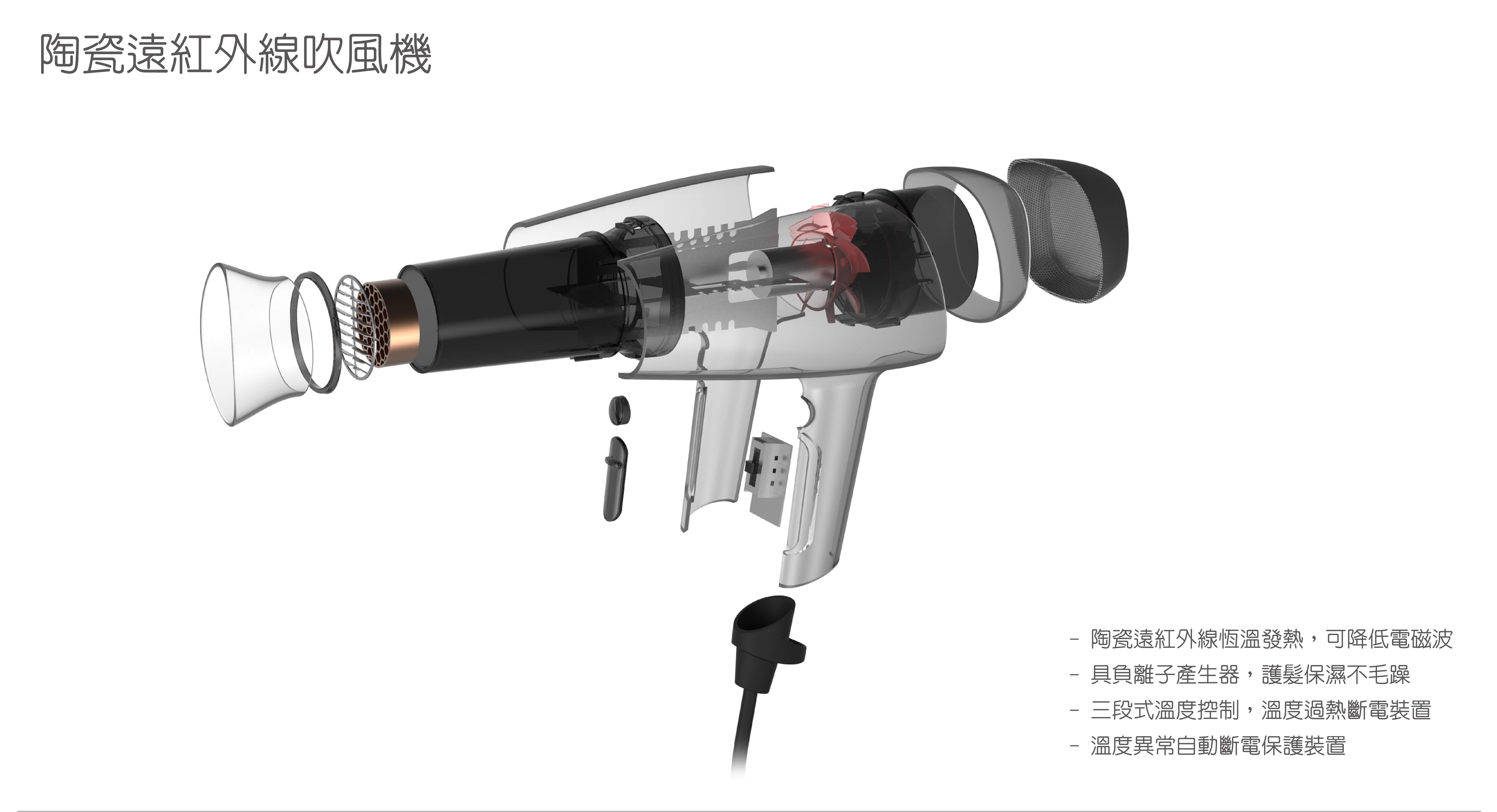 陶瓷遠紅外線吹風機