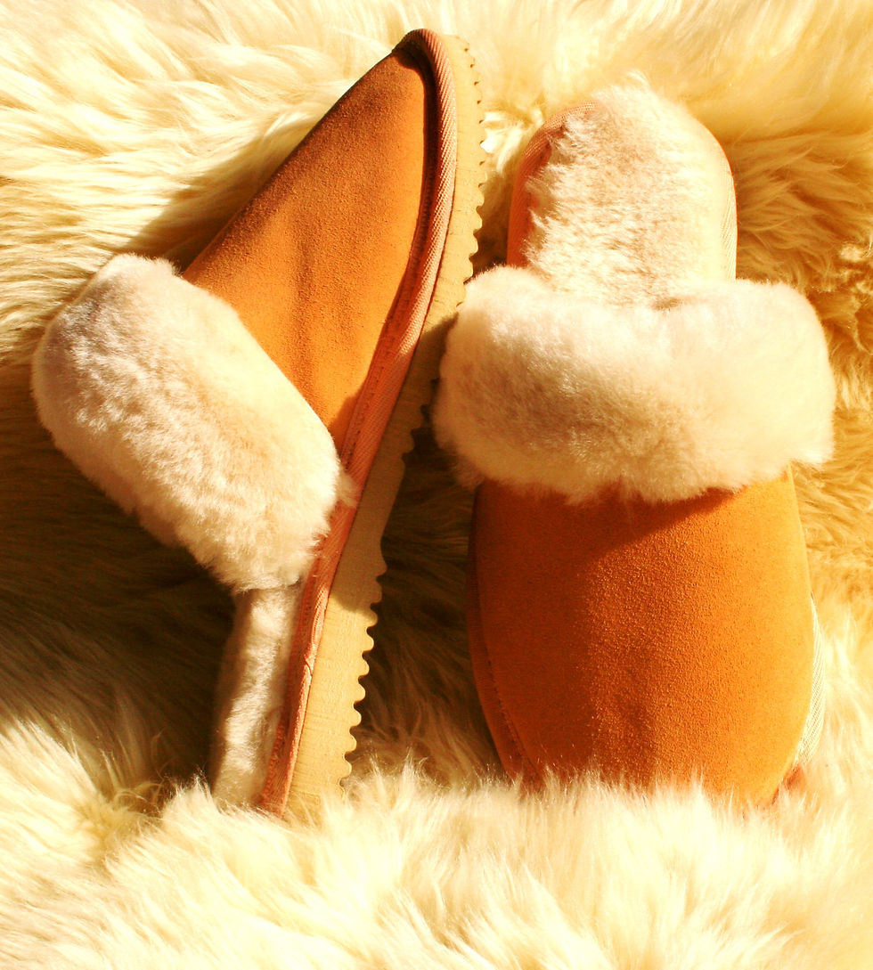 Women Sheepskin Scuffs in Orange