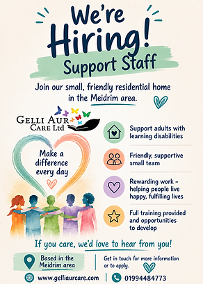 Gelli Aur Care Job Advertisement Poster.png