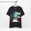 Thumbnail: Hanging view of funny Santa UFO elf abduction holiday tee by Frost-Tees festive apparel.