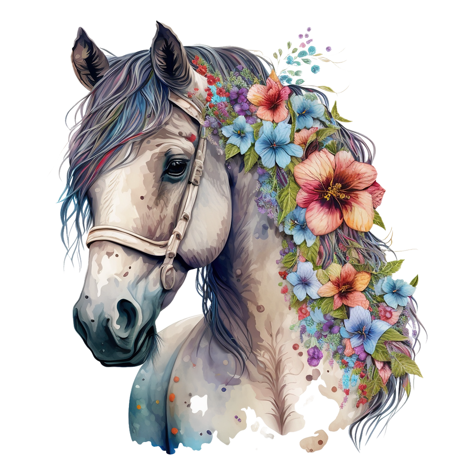 Floral Horse v22 - BT00138-1
