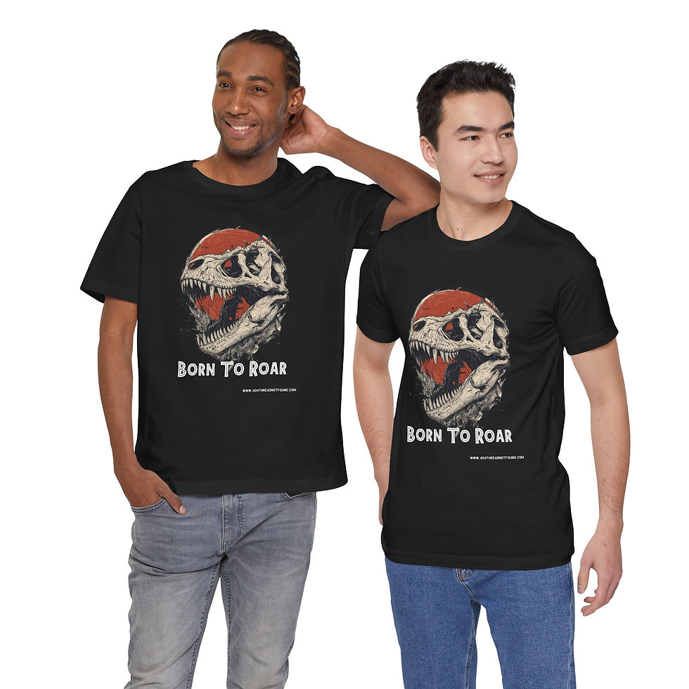 Thumbnail: Two models wearing dinosaur gift tee.
