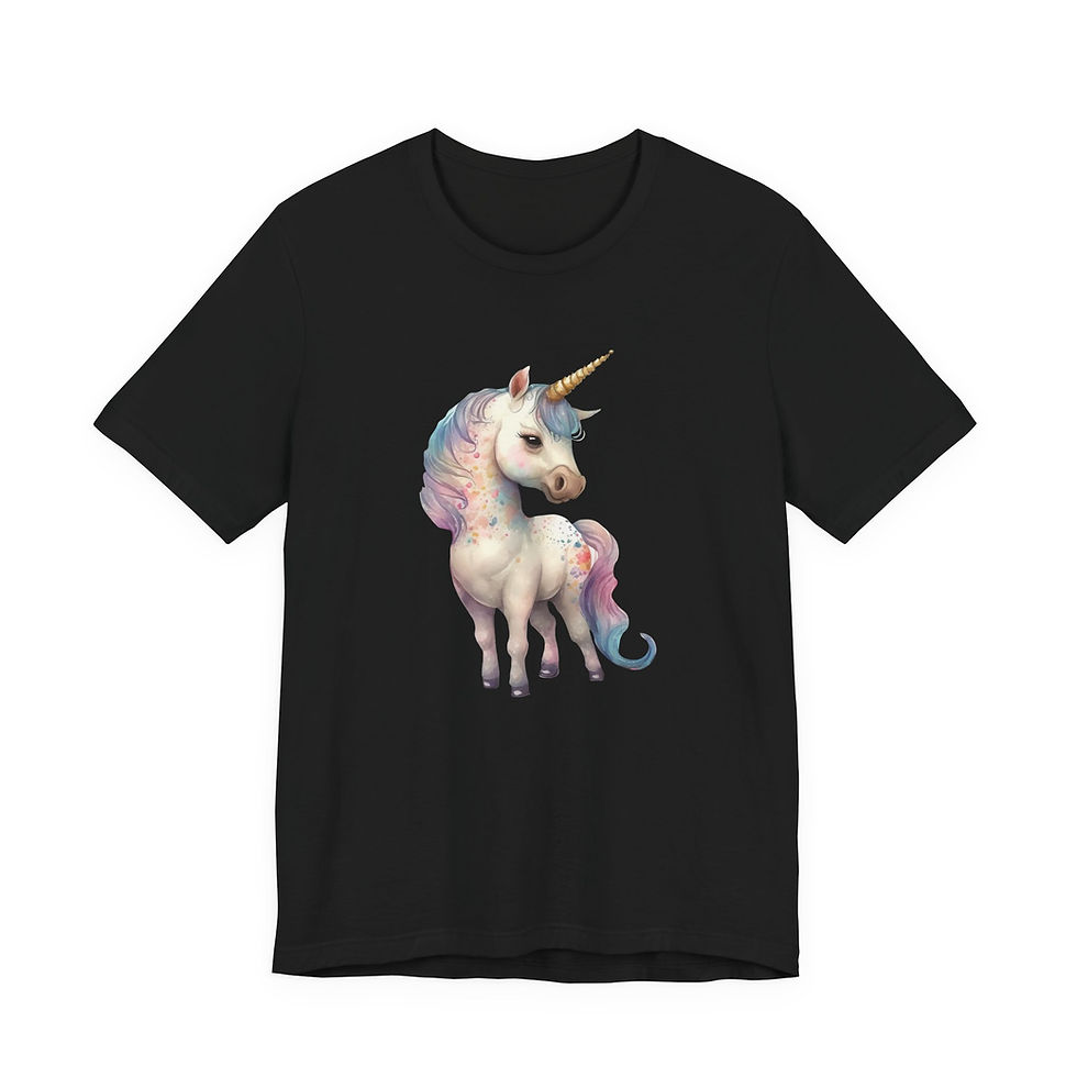 Thumbnail: Front view of full body watercolor unicorn with pastel mane and soft colors – artistic unicorn graphic.