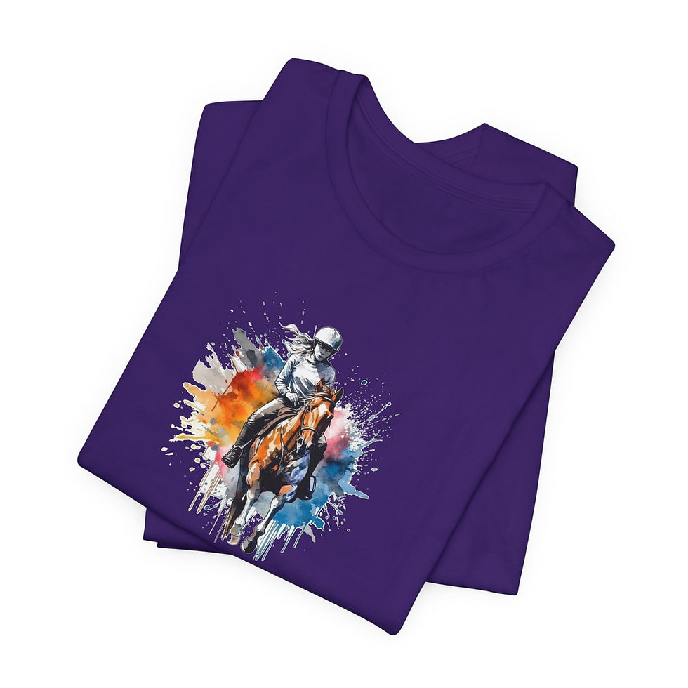 Folded view of Never Give Up Horse Rider Shirt – horse rider inspiration shirt.