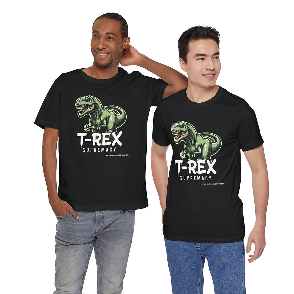 Thumbnail: Two models wearing pep rally dino tee.