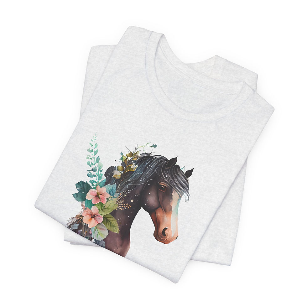 Thumbnail: Blush Garden Floral Horse Shirt - BT00119-1