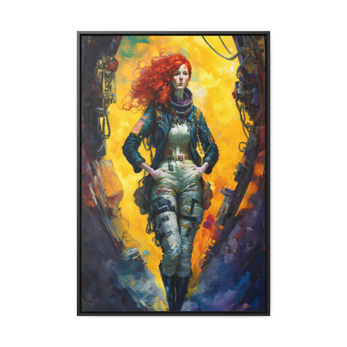 Astronaut, Woman, redhead, ginger, Canvas Wall Art, Home Decor