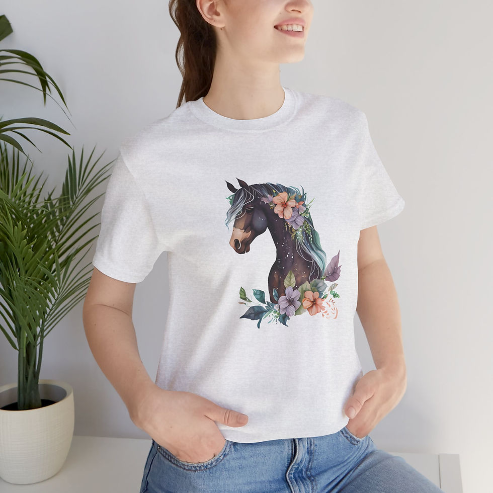 Thumbnail: Wildflower Mane Floral Horse Shirt - BT00121-1