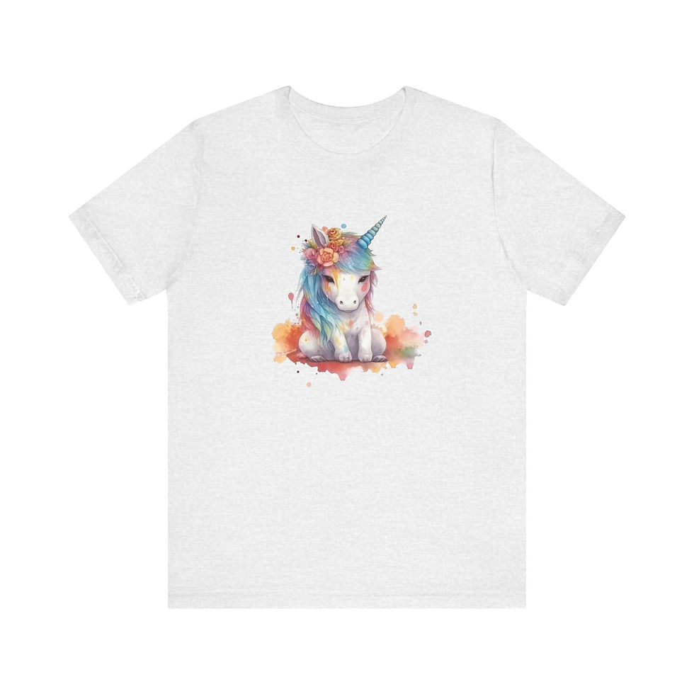 Thumbnail: Rainbow boho unicorn floral tee.