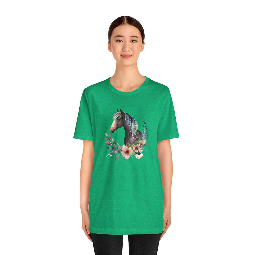 Thumbnail: Sunset Garden Floral Horse Shirt - BT00120-1