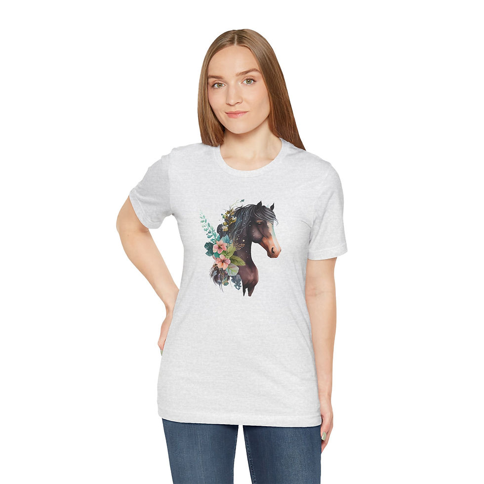 Thumbnail: Blush Garden Floral Horse Shirt - BT00119-1