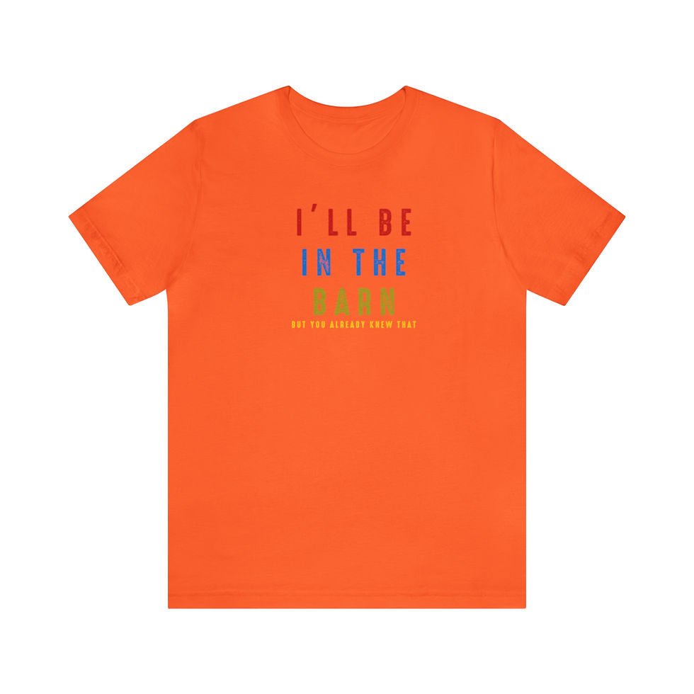 Thumbnail: Sarcastic farm shirt on orange tee.