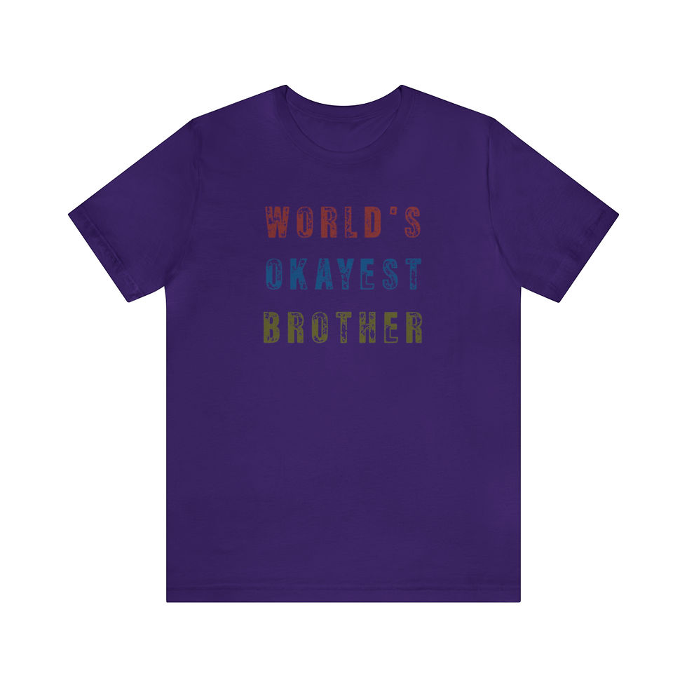 Thumbnail: Average brother shirt on purple tee.