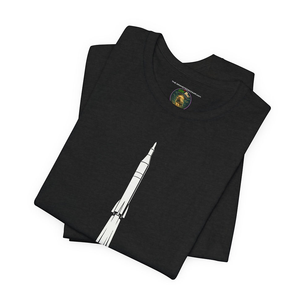 Thumbnail: Flat lay of Black Sky Ascent Gemini graphic tee unisex T-shirt by The OuterMoo.