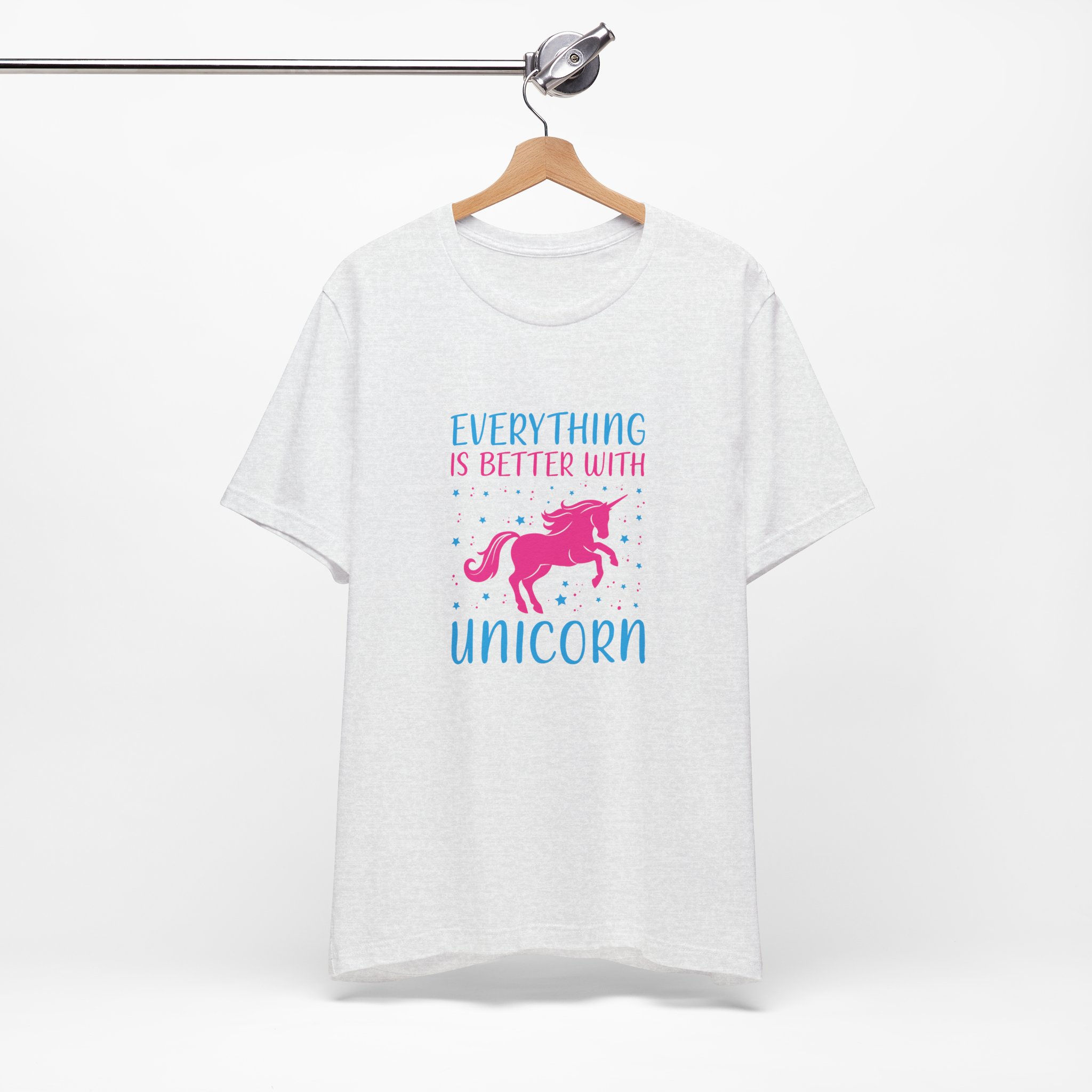 Pink unicorn silhouette with stars and “Everything Is Better with a Unicorn” text.