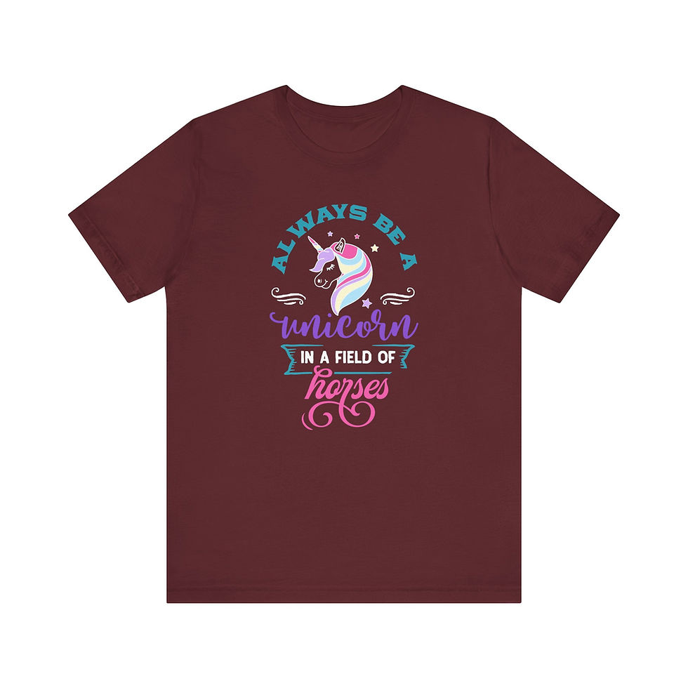 Thumbnail: Pastel unicorn and typography front view.