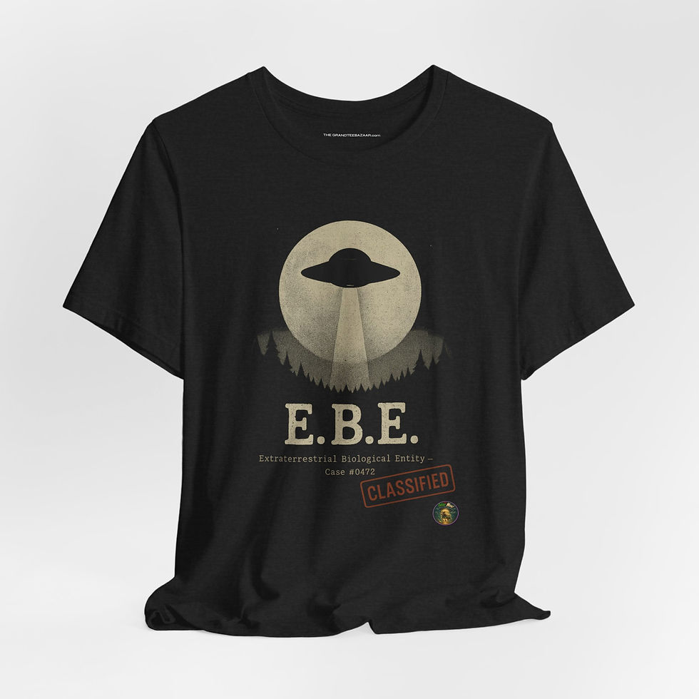 Extraterrestrial Biological Entity Alien Shirt front view – EBE alien shirt.