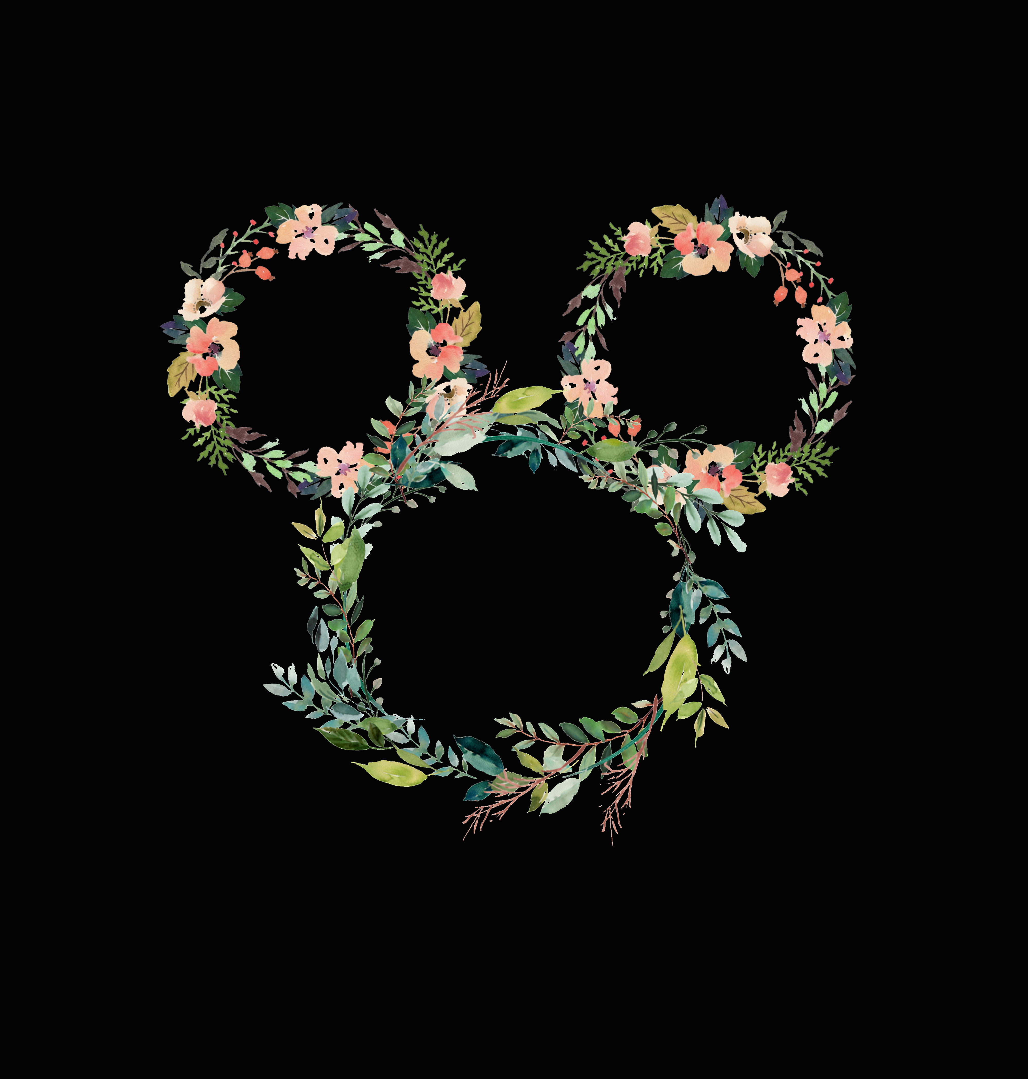 Floral Mickey Head - SV00173-1