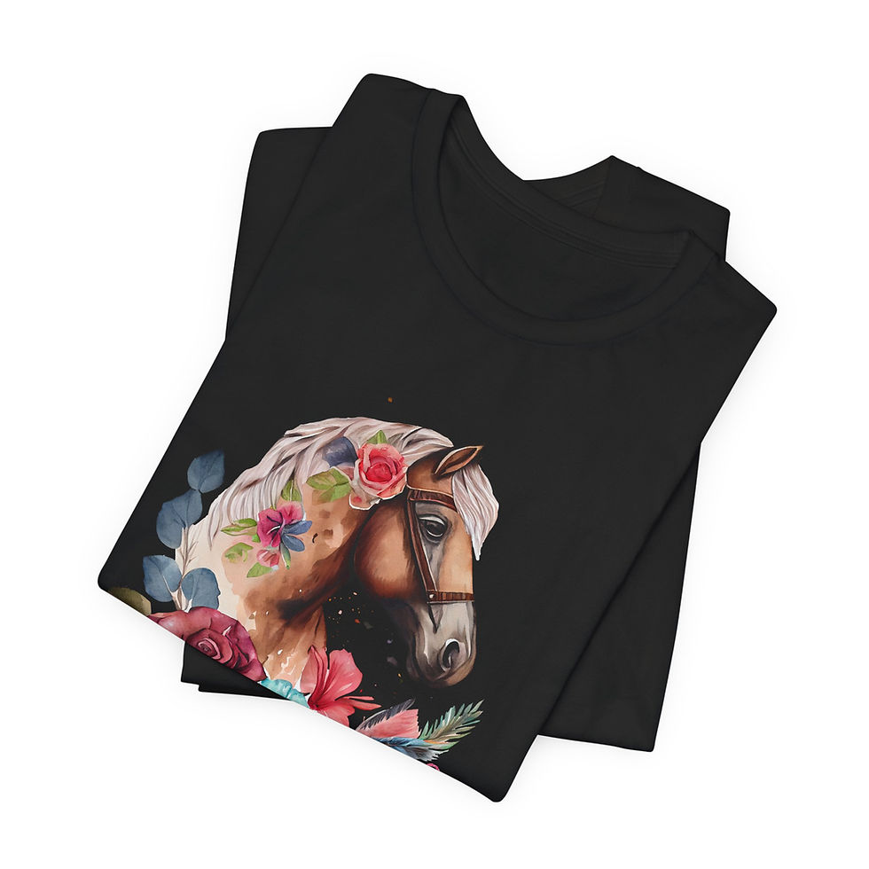 Folded view of Garden Crown Floral Horse Shirt – flower crown horse shirt.